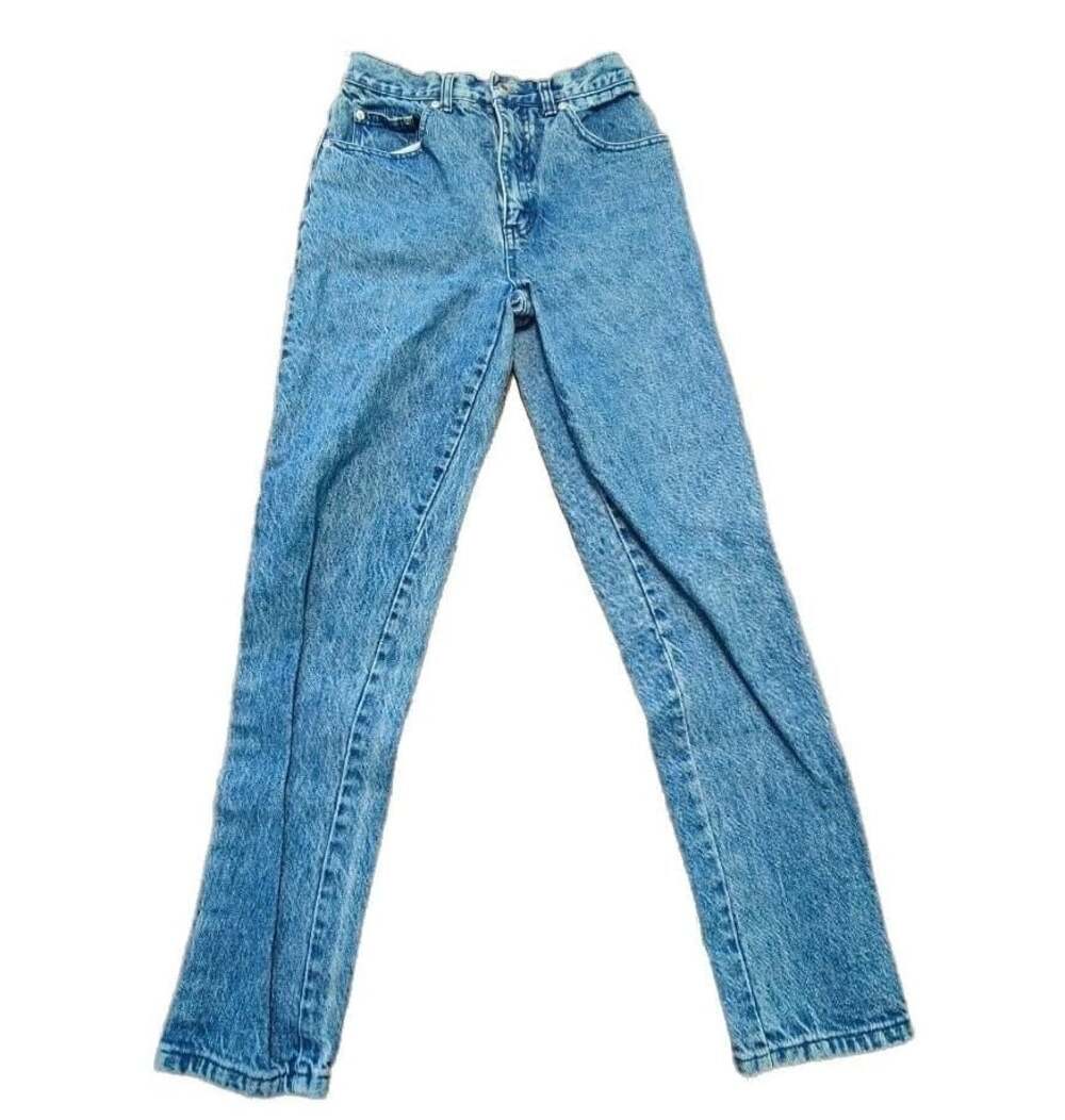 Vintage LA Blues High Waisted Mom Jeans Sz 0 Average 100% Cotton acid wash 25x27